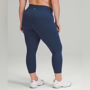 Lululemon Wunder Train High-Rise Crop 21" Mineral Blue size 4